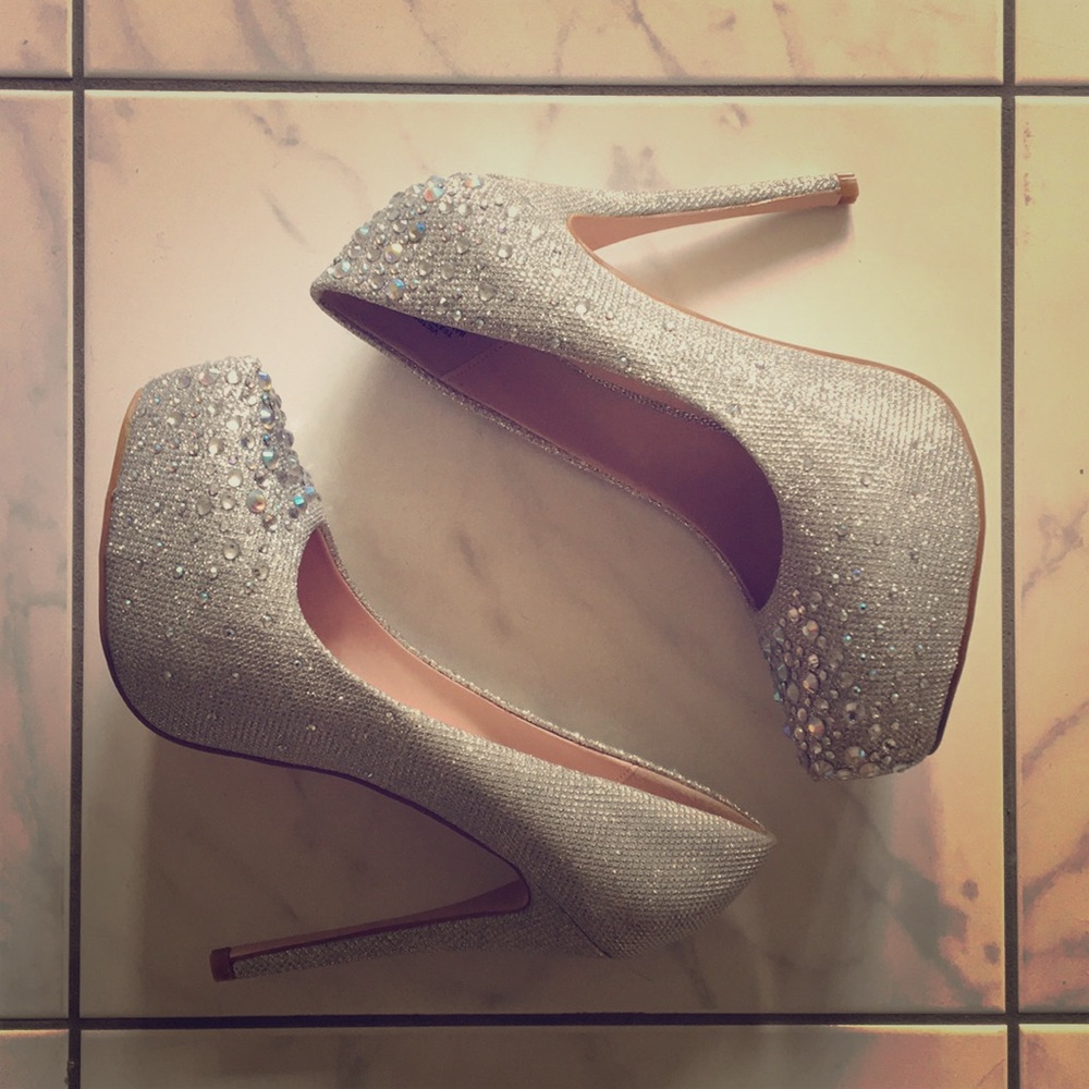 Sparkly pump heels